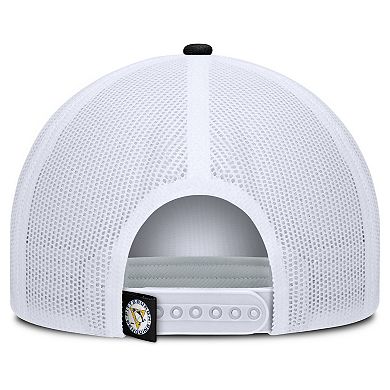 Men's Fanatics Black/White Pittsburgh Penguins Heritage Dutch A-Frame Trucker Adjustable Hat