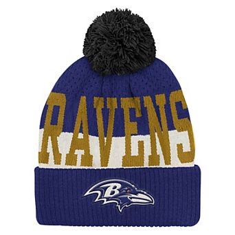 Youth Outerstuff Purple Baltimore Ravens Modern Fan Cuffed Knit Hat with Pom