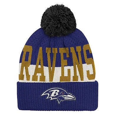 Youth Outerstuff Purple Baltimore Ravens Modern Fan Cuffed Knit Hat with Pom