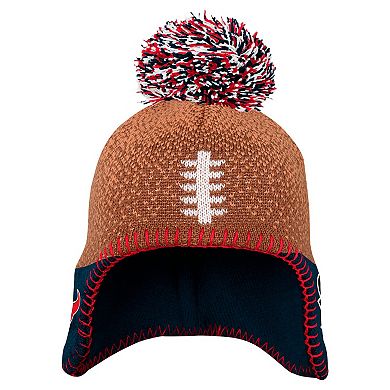 Preschool Brown Houston Texans Football Head Knit Hat with Pom