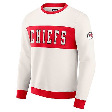 Men's Darius Rucker Collection by Fanatics Cream Kansas City Chiefs Colorblock Pullover Sweatshirt