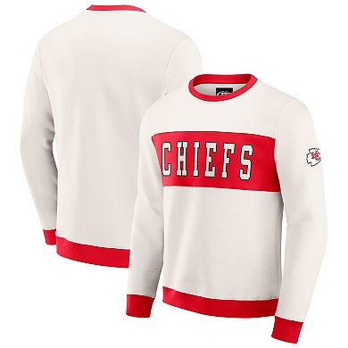 Men's Darius Rucker Collection by Fanatics Cream Kansas City Chiefs Colorblock Pullover Sweatshirt