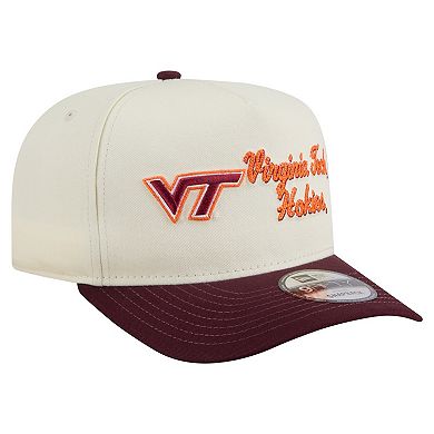 Men's New Era Cream/Maroon Virginia Tech Hokies Vintage Chainstitch 9FIFTY A-Frame Snapback Hat