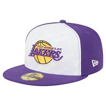 Men's New Era White/Purple Los Angeles Lakers Repeat 59Fifty Fitted Hat