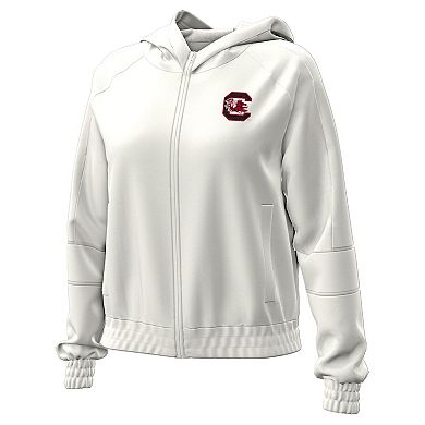 Women's Under Armour Natural South Carolina Gamecocks Gameday Rival Fleece Full-Zip Cropped Hoodie
