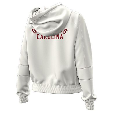 Women's Under Armour Natural South Carolina Gamecocks Gameday Rival Fleece Full-Zip Cropped Hoodie