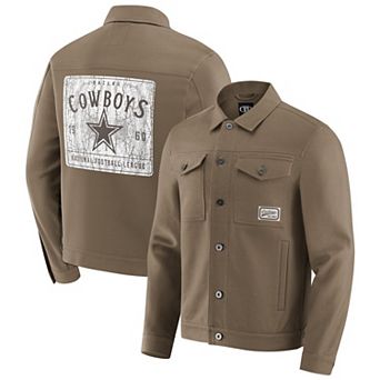 Men's Darius Rucker Collection by Fanatics Tan Dallas Cowboys Trucker Full-Button Jacket
