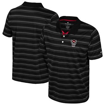 Men's Colosseum Black NC State Wolfpack Milk Steak Polo