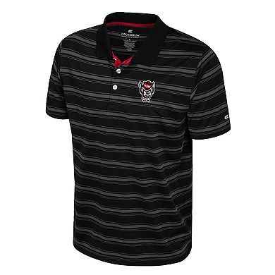 Men's Colosseum Black NC State Wolfpack Milk Steak Polo