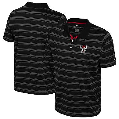 Men's Colosseum Black NC State Wolfpack Milk Steak Polo