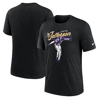Men's Nike Justin Jefferson Heather Black Minnesota Vikings Player Graphic T-Shirt
