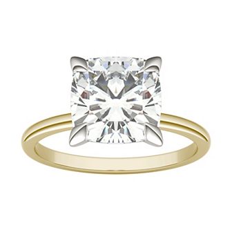 Charles & Colvard 10k Gold Lab-Created Moissanite Cushion Solitaire Ring