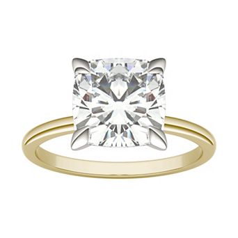 Charles & Colvard 10k Gold Lab-Created Moissanite Cushion Solitaire Ring