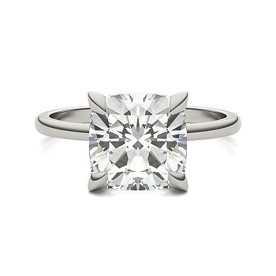 Charles & Colvard 10k Gold Lab-Created Moissanite Cushion Solitaire Ring