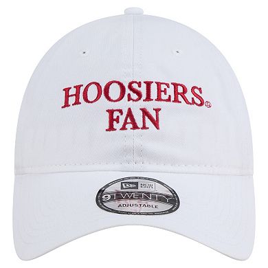 Men's New Era White Indiana Hoosiers Fan 9TWENTY Adjustable Hat