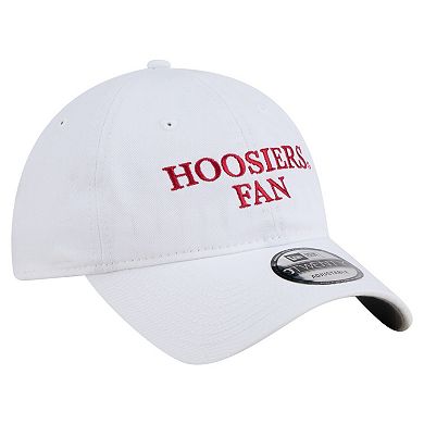 Men's New Era White Indiana Hoosiers Fan 9TWENTY Adjustable Hat