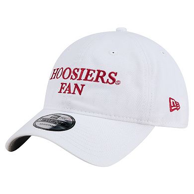Men's New Era White Indiana Hoosiers Fan 9TWENTY Adjustable Hat