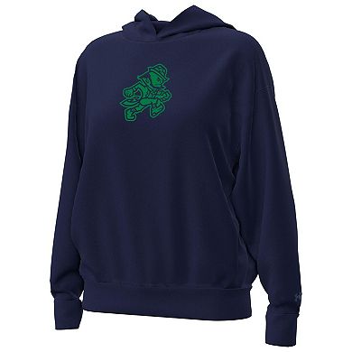 Women's Under Armour Navy Notre Dame Fighting Irish Leprechaun Icon Fleece Pullover Hoodie