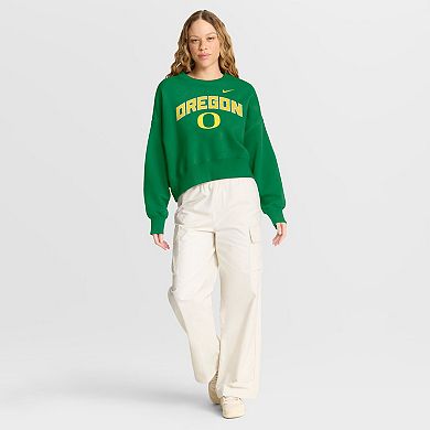 Women's Nike Green Oregon Ducks Oversized Phoenix Arch Pullover Sweatshirt