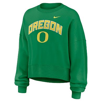 Women's Nike Green Oregon Ducks Oversized Phoenix Arch Pullover Sweatshirt