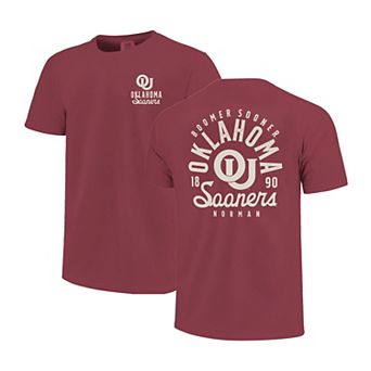 Youth Crimson Oklahoma Sooners Comfort Colors Mascot Overlay T-Shirt