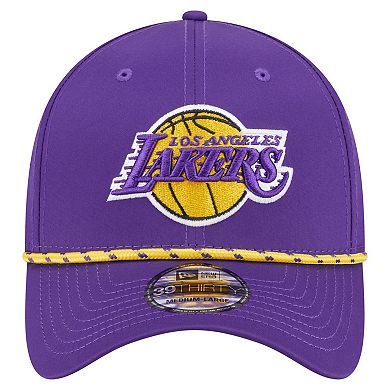 Men's New Era Purple Los Angeles Lakers Featherweight Poly Rope Flex 39Thirty Hat