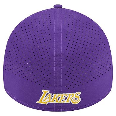 Men's New Era Purple Los Angeles Lakers Featherweight Poly Rope Flex 39Thirty Hat