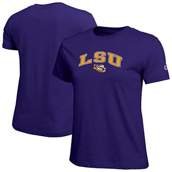 Women's Champion Purple LSU Tigers Arched Over Logo T-Shirt