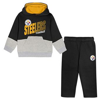 Toddler Outerstuff Black Pittsburgh Steelers Lineman Fleece Hoodie & Pants Set