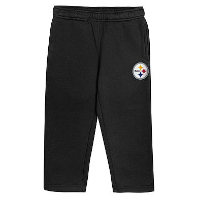 Toddler Outerstuff Black Pittsburgh Steelers Lineman Fleece Hoodie & Pants Set
