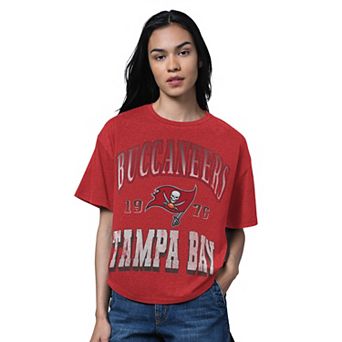 Women's Starter Heather Red Tampa Bay Buccaneers Oversized Hall of Fame T-Shirt