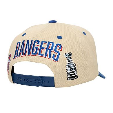 Men's Mitchell & Ness Cream New York Rangers Soul Legacy Defined Two-Tone Pro Crown Adjustable Hat