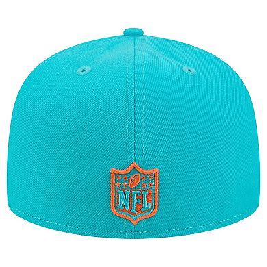 Men's New Era Aqua/Orange Miami Dolphins Break 59FIFTY Fitted Hat