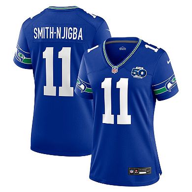 Women's Nike Jaxon Smith-Njigba Royal Seattle Seahawks Alternate 2 50th Season Game Jersey