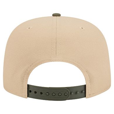 Men's New Era Khaki/Olive New York Knicks Color Pack Two-Tone A-Frame 9FIFTY Snapback Hat