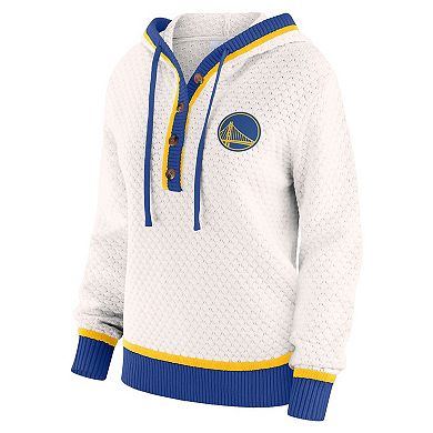 Women's WEAR by Erin Andrews White Golden State Warriors Plus Size Hoodie Sweater