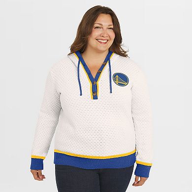 Women's WEAR by Erin Andrews White Golden State Warriors Plus Size Hoodie Sweater