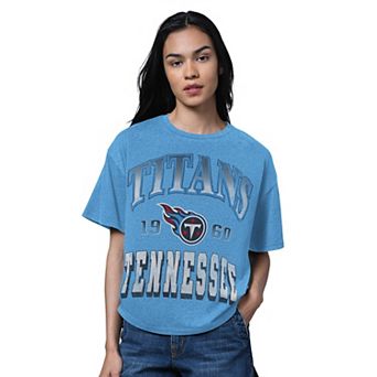 Women's Starter Light Blue Tennessee Titans Oversized Hall of Fame T-Shirt