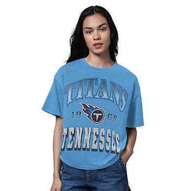 Women's Starter Light Blue Tennessee Titans Oversized Hall of Fame T-Shirt