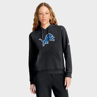 Women's Nike Black Detroit Lions Club Fleece Pullover Hoodie