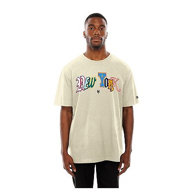Men's New Era Cream New York Mets Ransom Note Oversized T-Shirt