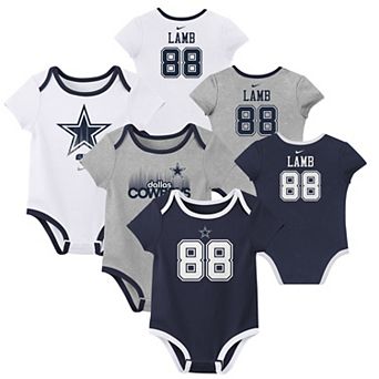Newborn & Infant Nike CeeDee Lamb Dallas Cowboys Name & Number 3-Pack Bodysuit Set