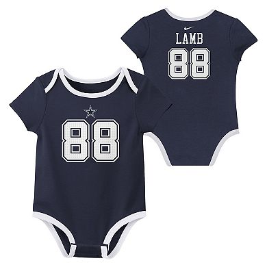 Newborn & Infant Nike CeeDee Lamb Dallas Cowboys Name & Number 3-Pack Bodysuit Set