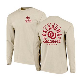 Men's Natural Oklahoma Sooners Comfort Colors Mascot Overlay Long Sleeve T-Shirt