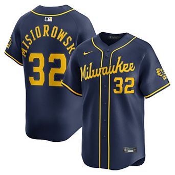 Men's Nike Jacob Misiorowski Navy Milwaukee Brewers Alternate Limited Jersey