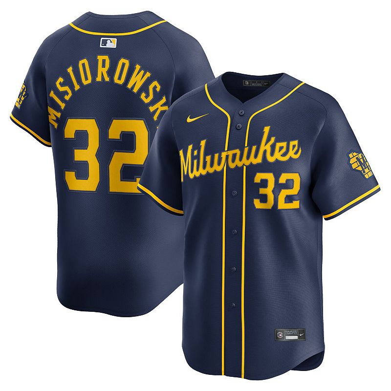 レア！【新品】青森ワッツ 背番号22 ミズノ製 ユニフォーム 3XL Bリーグ Men's Nike Jacob Misiorowski Navy Milwaukee Brewers Alternate