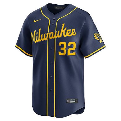 Men's Nike Jacob Misiorowski Navy Milwaukee Brewers Alternate Limited Jersey