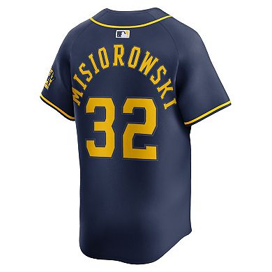 Men's Nike Jacob Misiorowski Navy Milwaukee Brewers Alternate Limited Jersey