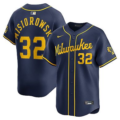 Men's Nike Jacob Misiorowski Navy Milwaukee Brewers Alternate Limited Jersey