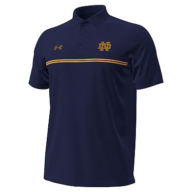 Men's Under Armour Navy Notre Dame Fighting Irish Performance Drive Chest Stripe Polo